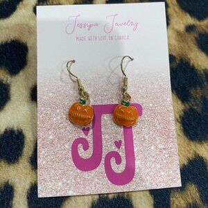 Jack O Lantern Gold Earrings